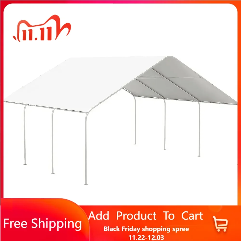 Carport, Heavy Duty Party Tent, Portable Garage, Outdoor Canopy Tent with Galvanized Steel Frame for Car, Truck, Boat