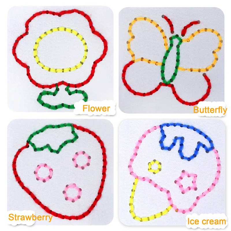 Доски для мелкой моторики для детей, наборы швейных материалов из нетканого материала для шнуровки, детские сенсорные обучающие успокаивающие занятые игрушки