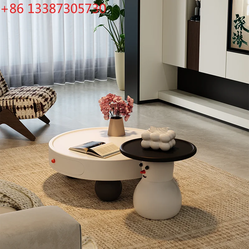 

Новый журнальный столик для гостиной, домашний, в стиле лёгкой роскоши, высококачественный, кремового цвета.