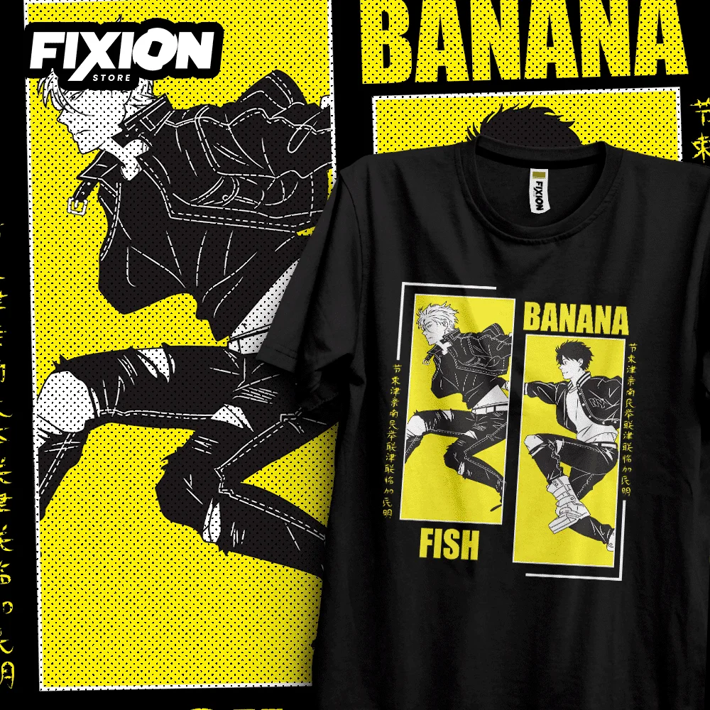 Manga T-shirt Banana Fish #1 – N/Febrero 2023 (negra) Anime Tee