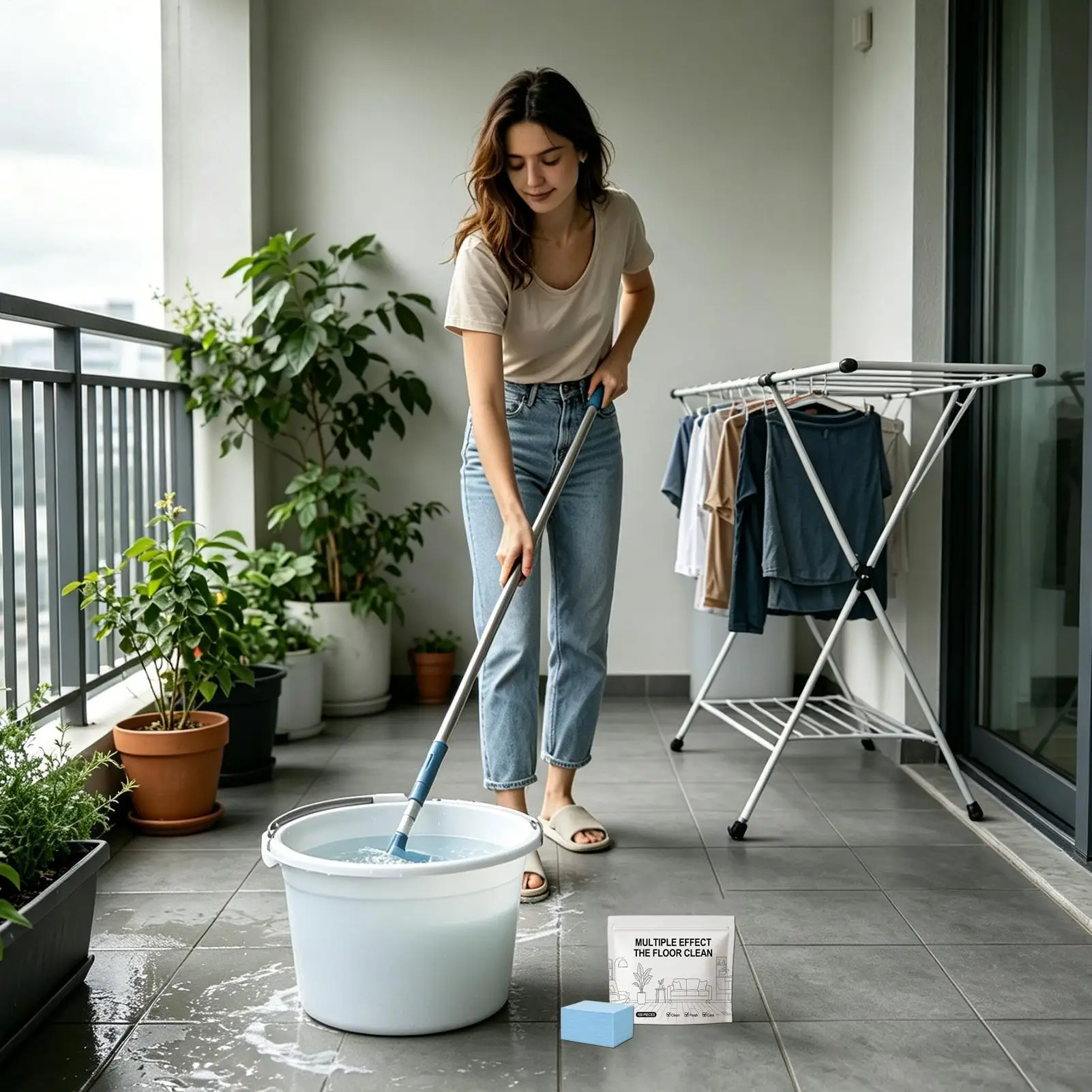 Floor Cleaning Tablets 100-Piece Deep Clean Shine Tablets Hardwood Floor Cleaner Mop Solution For Laminate Hardwood Glass Tile