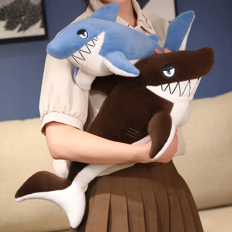 45-85 سنتيمتر Kawaii الكرتون محاكاة أنيمي القرش البحرية الحيوان ألعاب من نسيج مخملي للأطفال القرش اليدوية دمية هدية #5