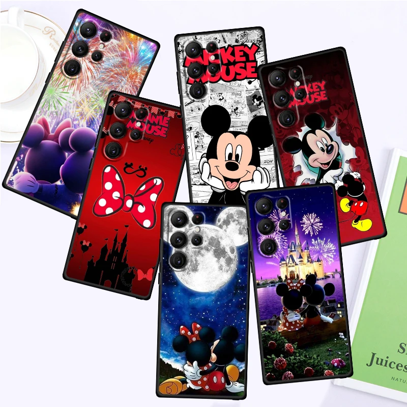 

Disney Mickey Minnie Mouse For Samsung Galaxy S24 S23 S22 S21 S20 FE S10 S10E Plus Ultra Pro Lite 5G Black Back Phone Case