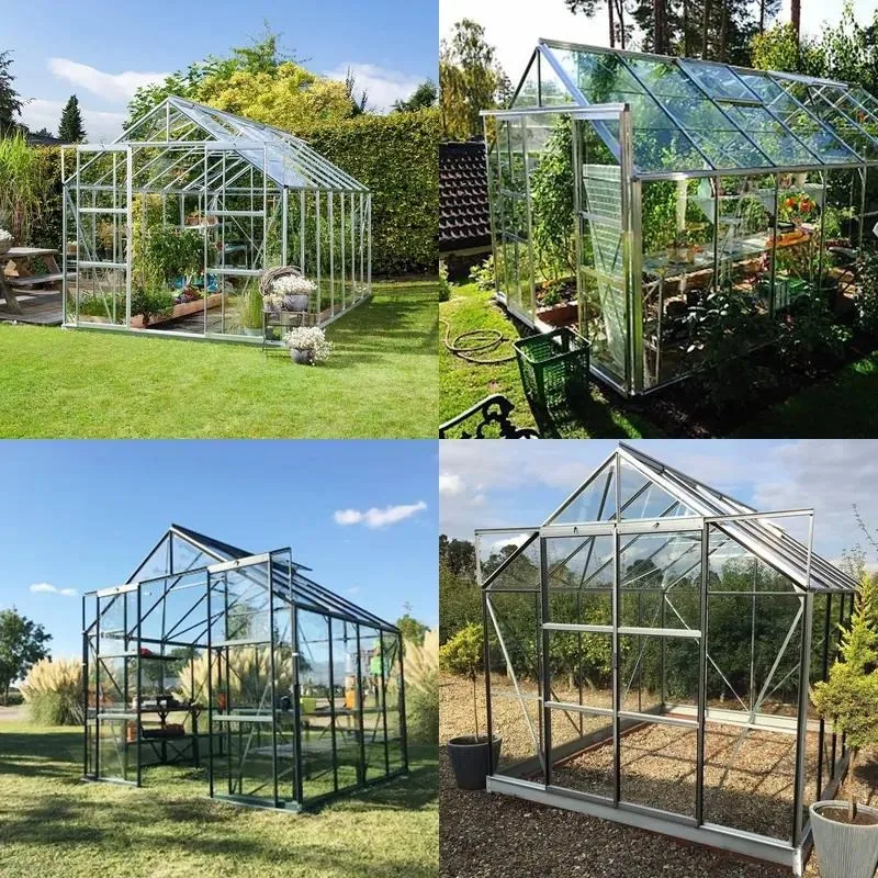 Eco Friendly Modern Mini Greenhouse Home Hydroponic Grow Shed Easy Assemble Metal Frame Powder Coating Tempered Glass