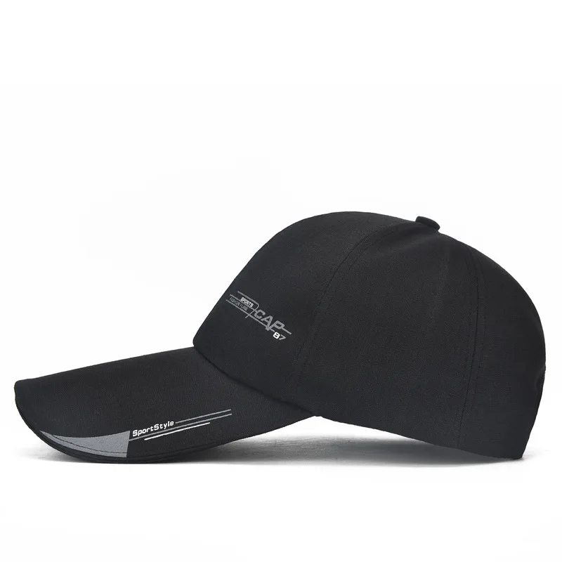 Outdoor Fashion Line Baseball Long Visor Brim Shade Snapback Sun Hat Simple Sports Cap Mens for Fish Bone Trucker Cap Gorras