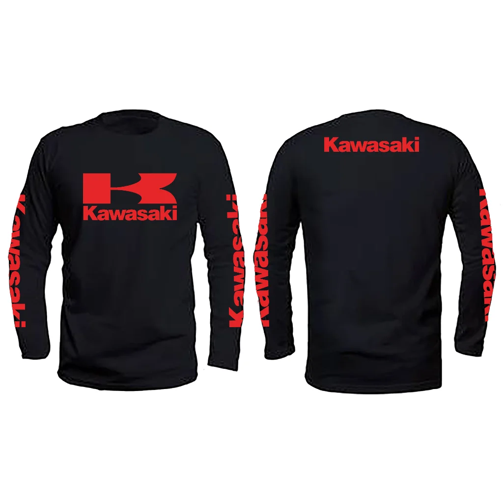 2024 new sports top Kawasaki motorcycle team outdoor men's spring and autumn women's long sleeved quick drying T-shirt