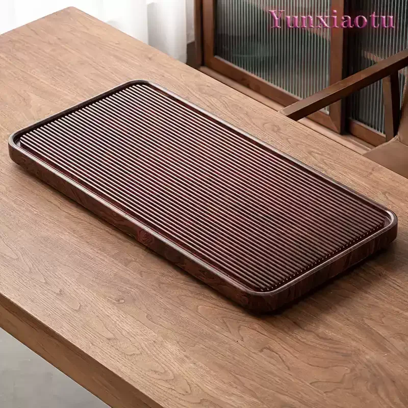 Household whole bakelite tea tray tea table, living room Chinese drainage solid wood tea tray