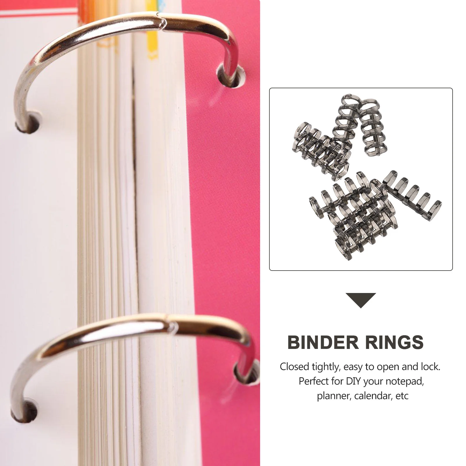 

10Pcs Binder Rings Replacement Plastic Loose-Leaf Rings for DIY Notebook Scrapbook Projects Binder Ring Replacements