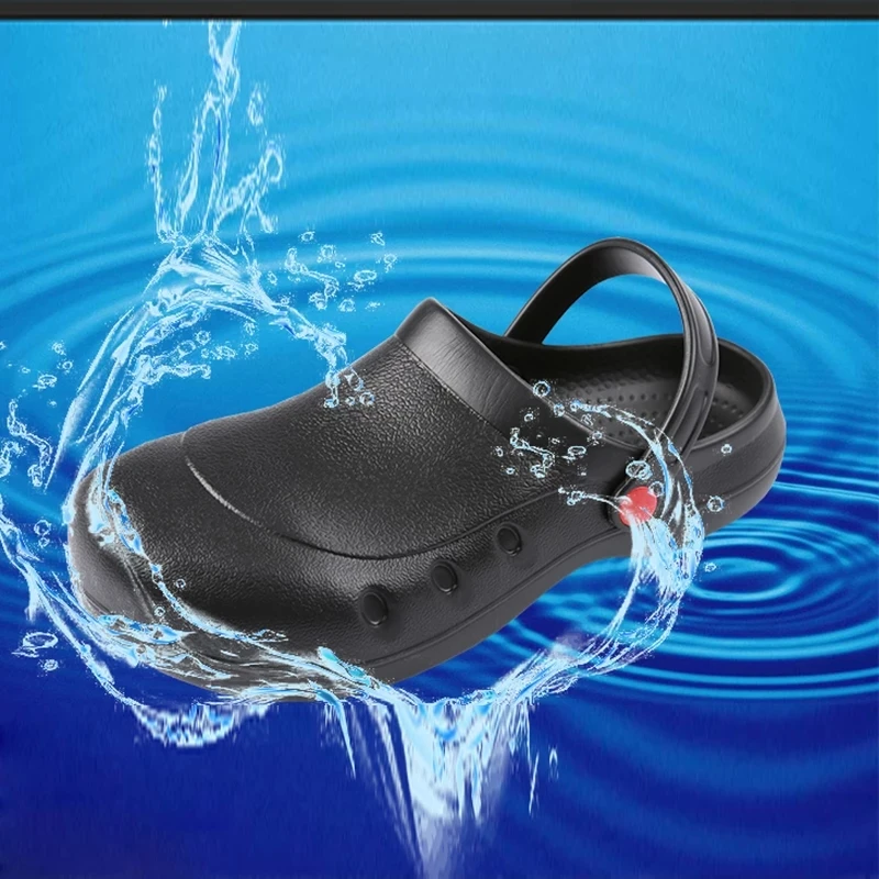 High Quality Nonslip Waterproof Oil-Proof Kitchen Work Shoes Master Cook Restaurant Chef Shoes Flat Sandals Safety Shoes