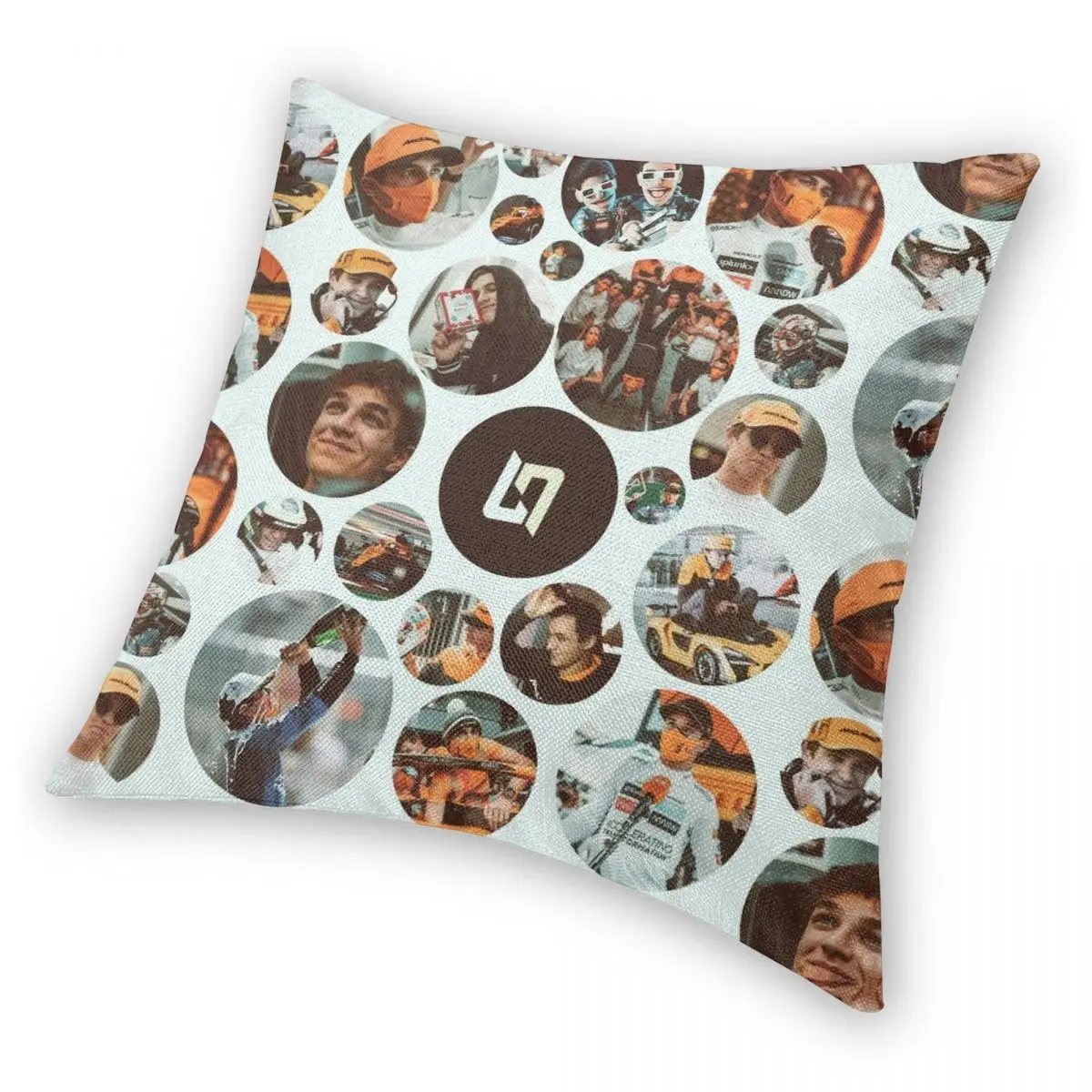 Lando Norris Motorsport Collage Square Pillowcase Polyester Linen Velvet Printed Zip Decor Home Cushion Cover