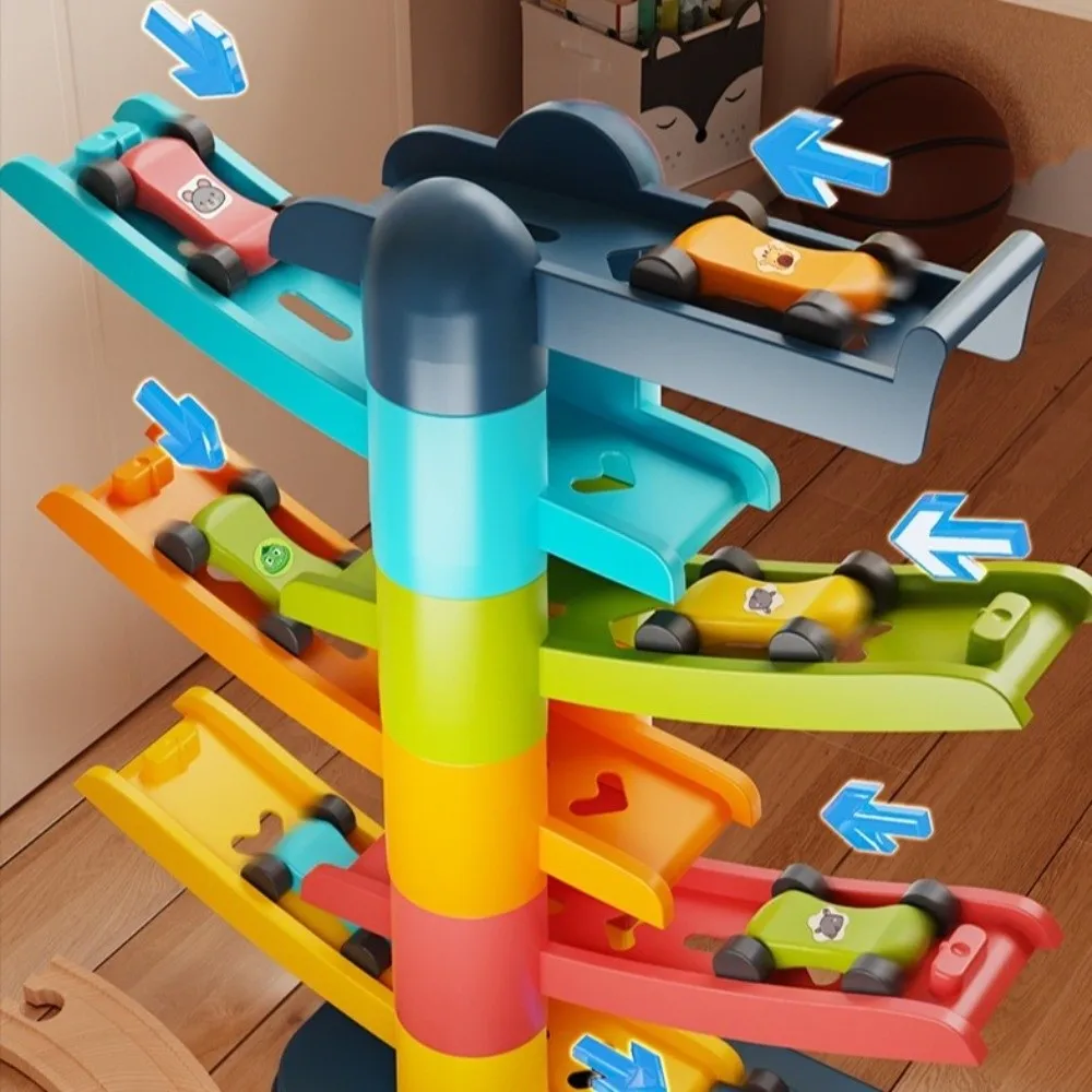 Track Building Racing Track Car Gravity Powered Puzzle Design DIY Rail Car Set Multi-layer Parking Educational Sliding Car Kit