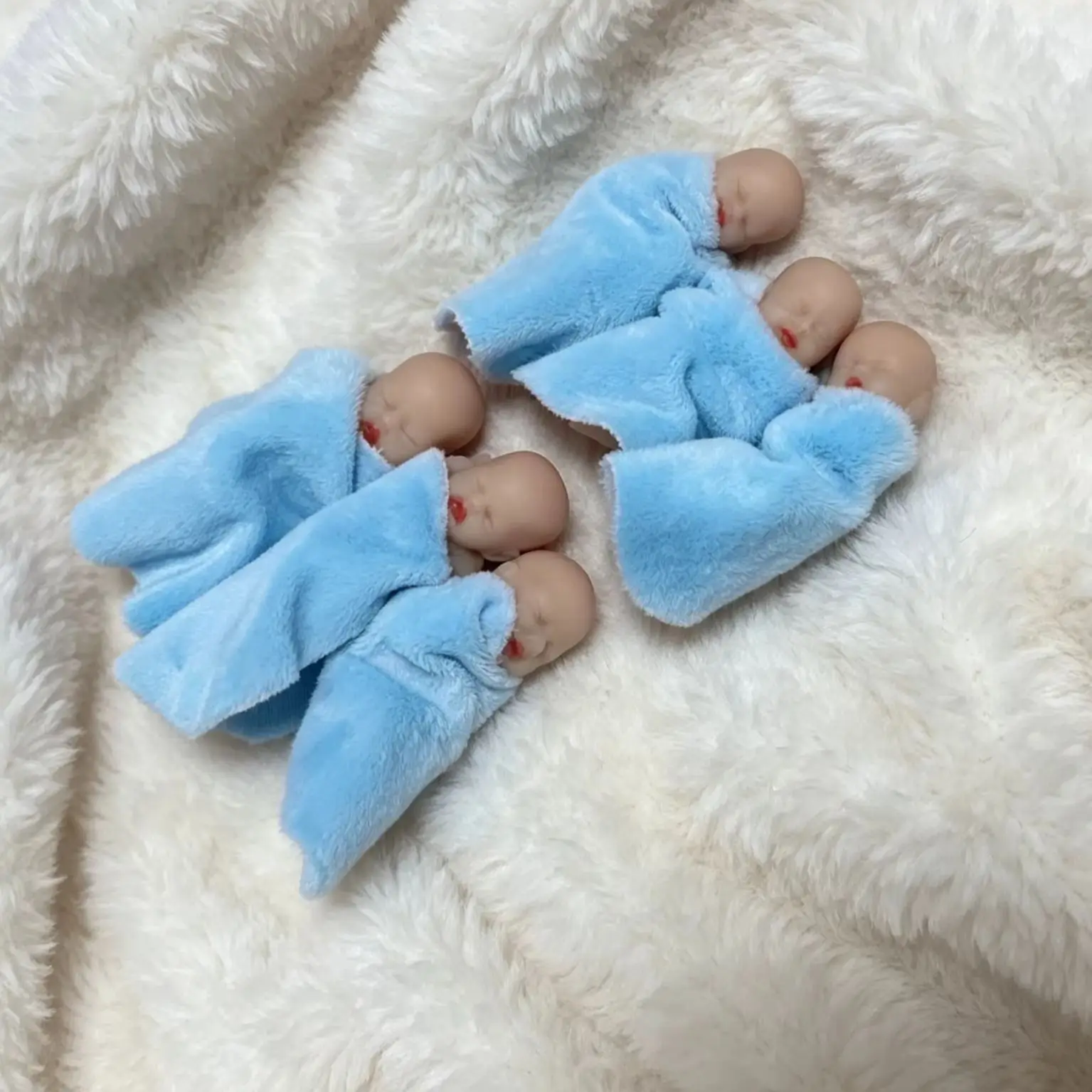 6PCS/set 3Inch Reborn Baby Full Body Silicone Dolls Reborn Doll Very Soft to Touch Anti-Stress Doll Toys