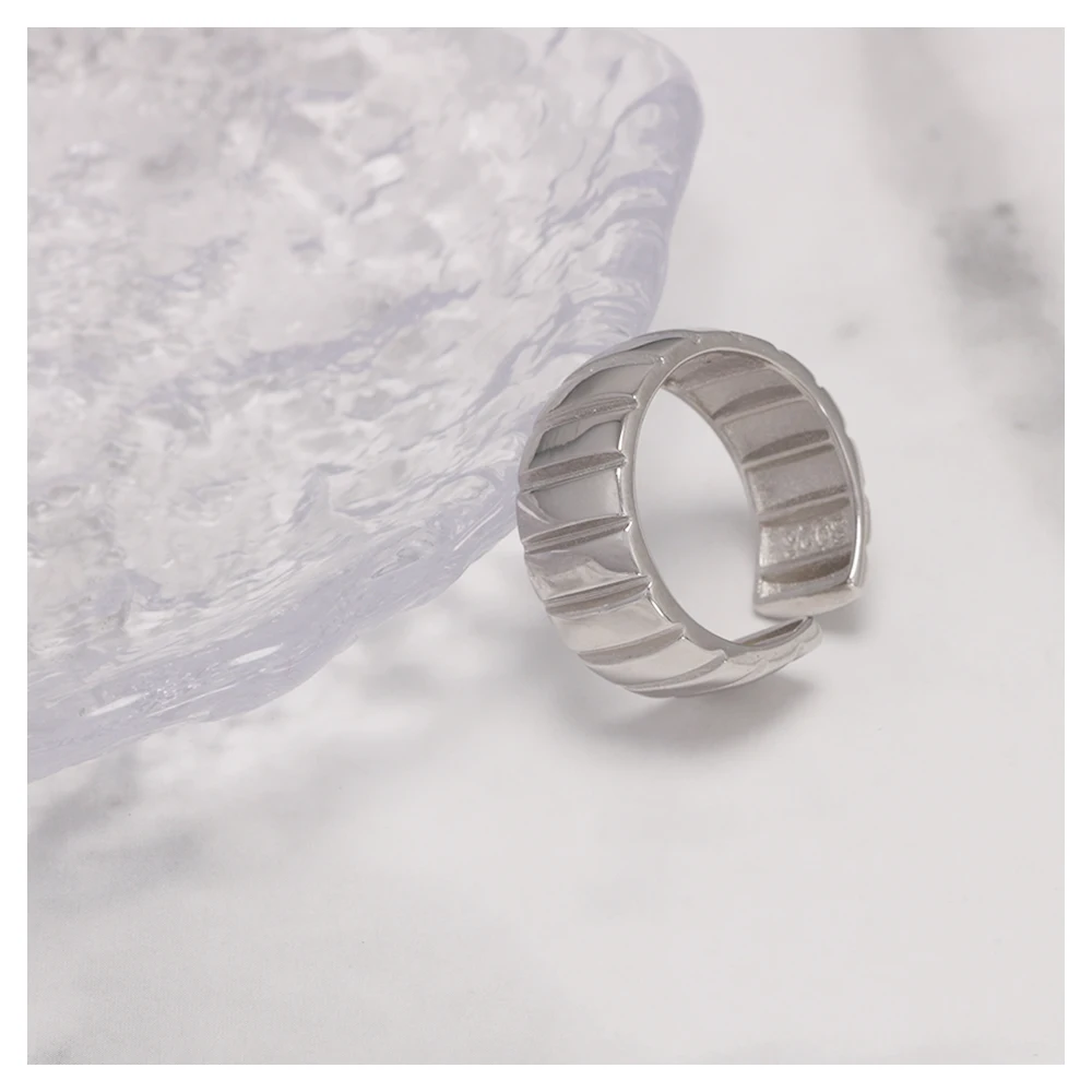 S925 Sterling Silver Simple Elegant and Fine Woman Rings for Forefinger Opening Type Jewelry