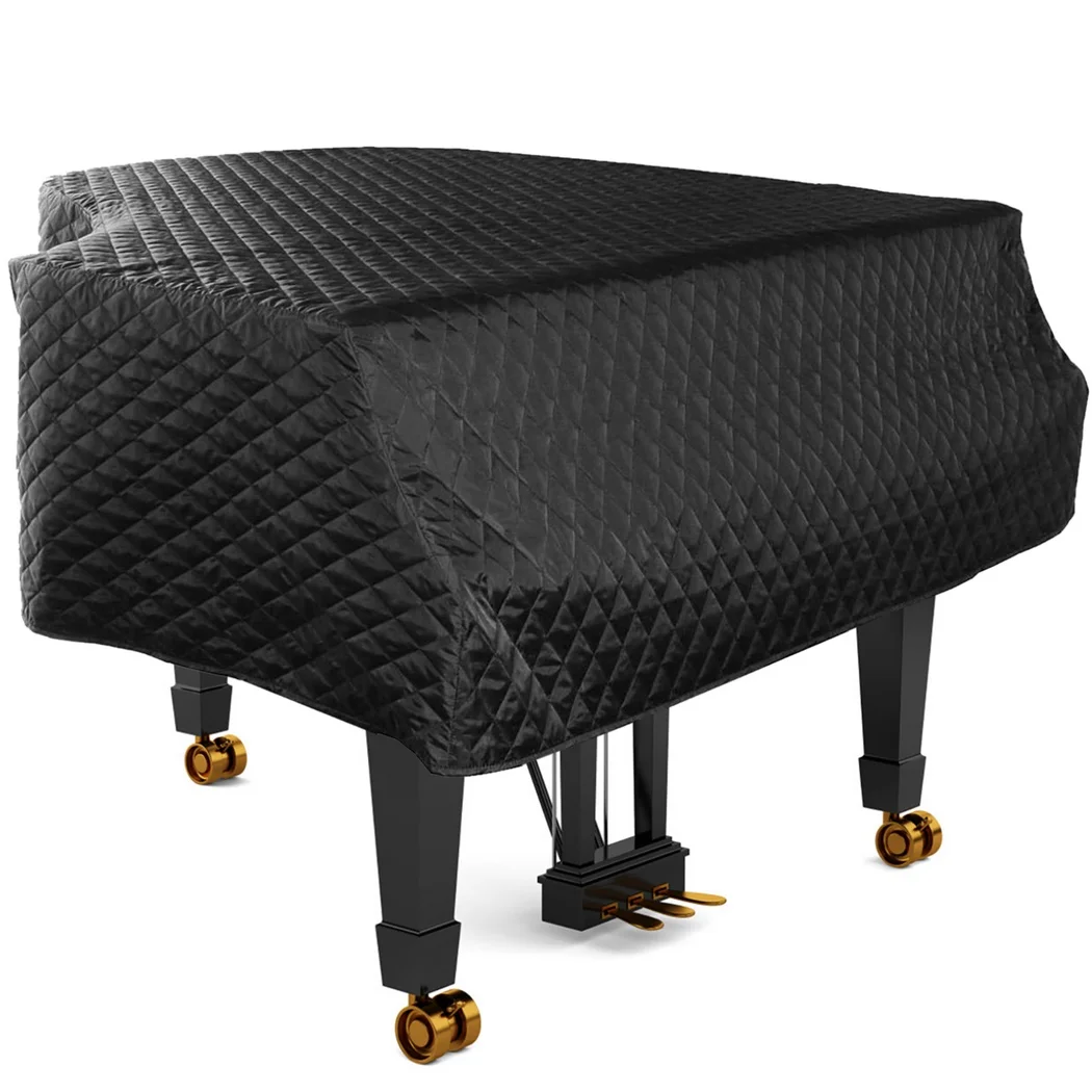 Black Grand Piano Cover Piano Full Cover Dustproof Soft Nylon Cotton Piano Cover 62.9”x59.8” Piano Protective Grand Pianos Cover