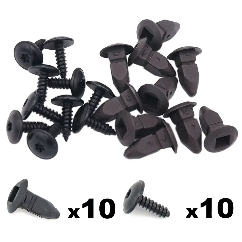 Practical Useful New High Quality Grommet Screws Replaces Splashguard Wheel 20PCS Accessory Arch Black Car Lining