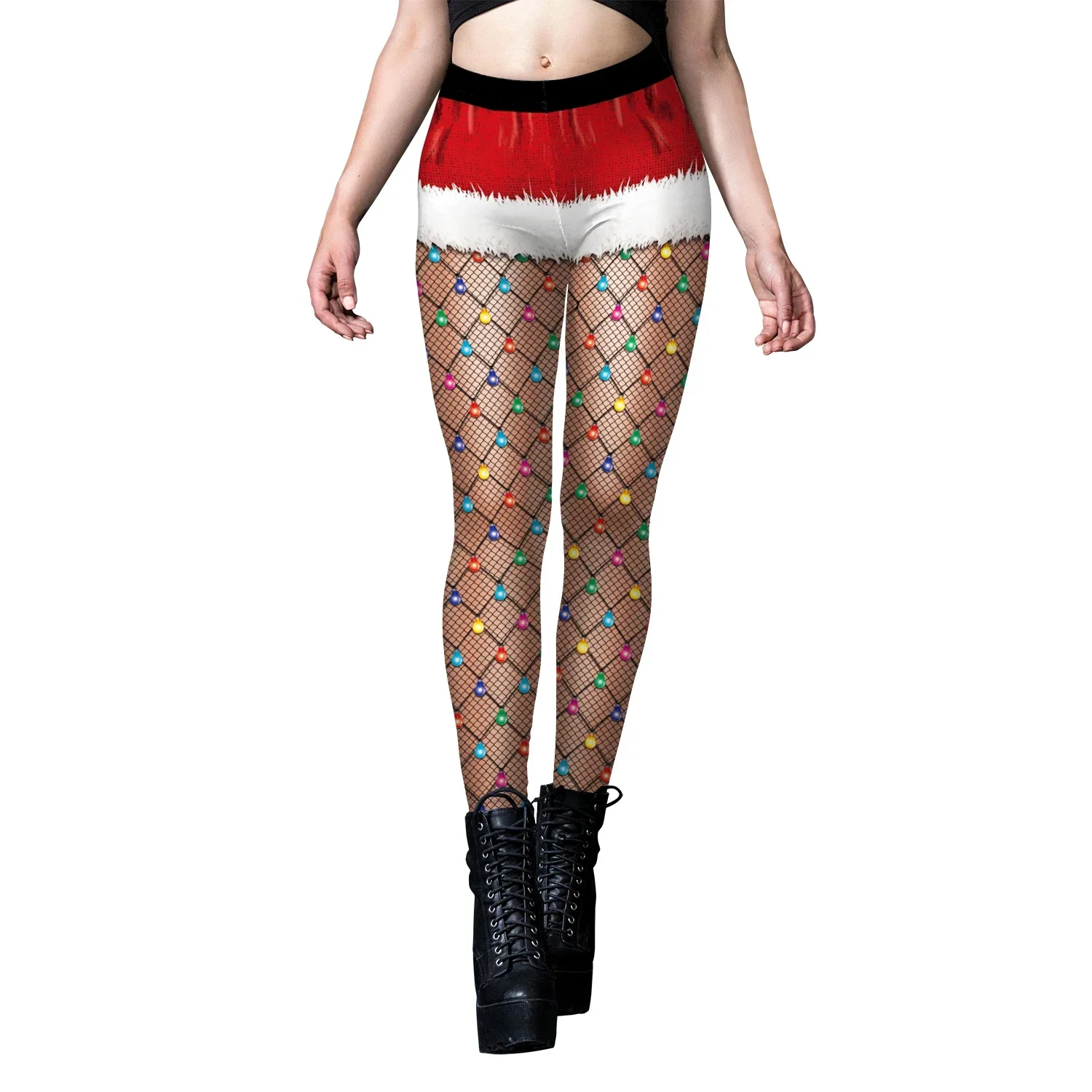 Elf Leggings Christmas Pants Santa Claus Cosplay Costume Xmas Women Leggings Sexy Tights Gym Trousers Mujer Party Pants