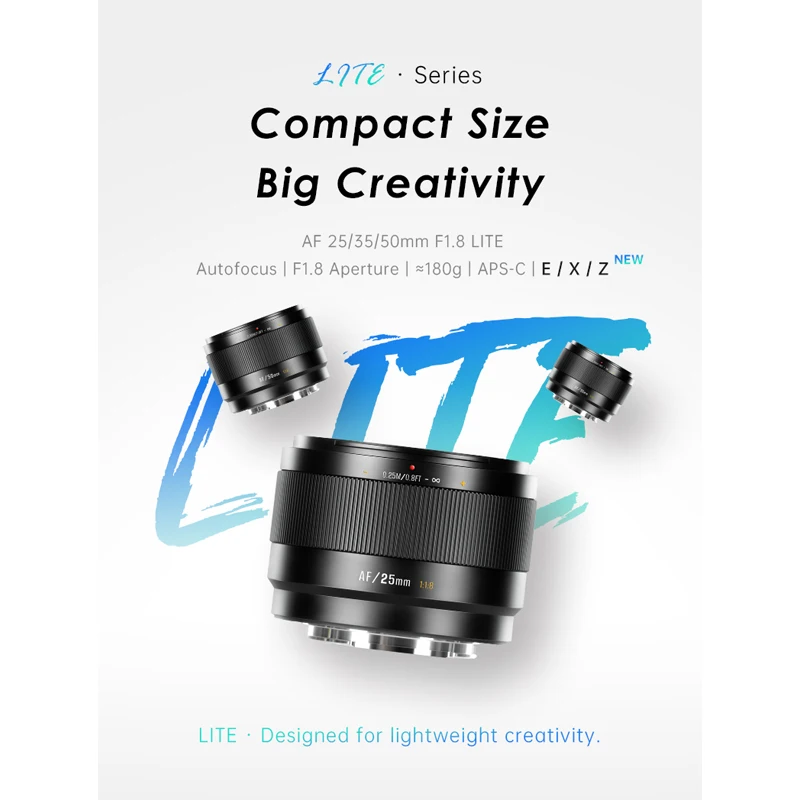 7artisans AF 25 35 50mm F1.8 Autofocuslens APS-C Frame Grote Diafragma voor SONY E FUJI X NIKON Z Mount Camera
