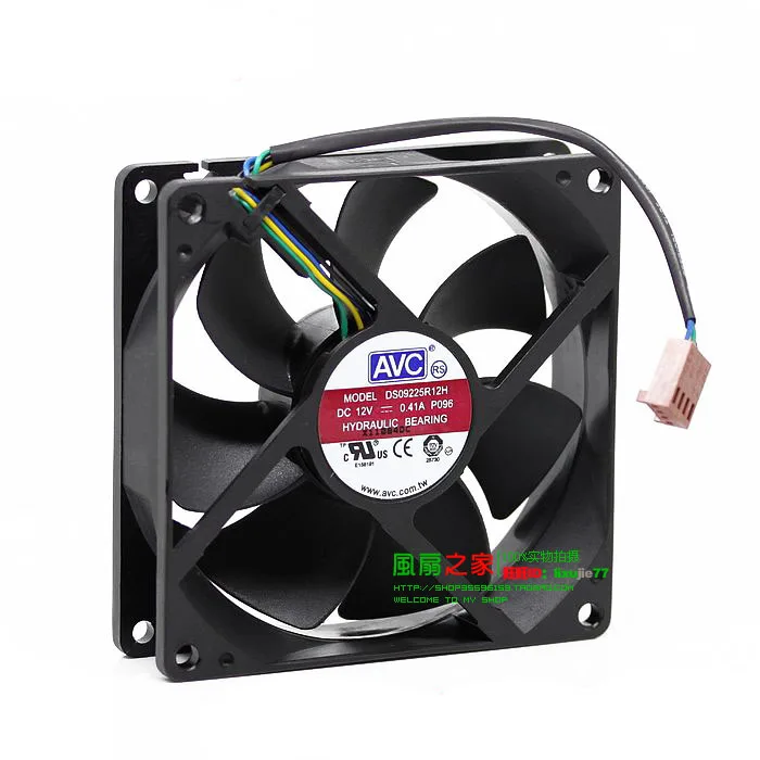 AVC DS09225R12H 9cm 4-pin PWM Speed Control Chassis Fan CPU Fan 9025 0.41A 12V 92x92x25mm Cooling Fan Cooler