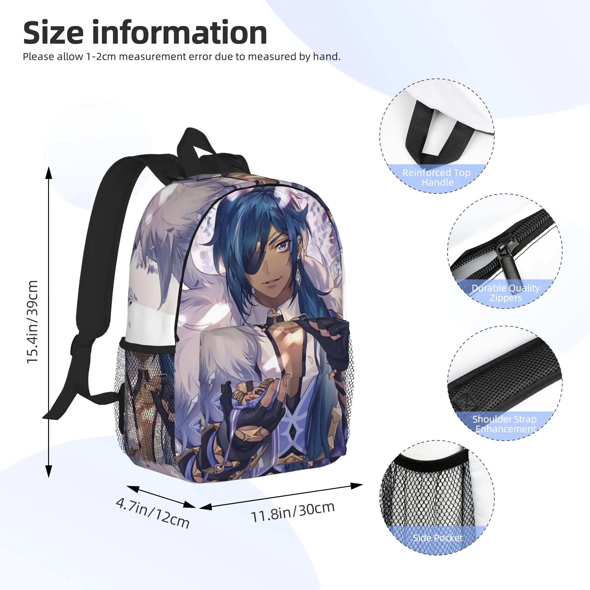 Kaeya Game Genshin Impact Anime Backpack Hot Sale Daypack Large Capacity Boy Girl BookBag Shoulder Bags for Men Women School Bag