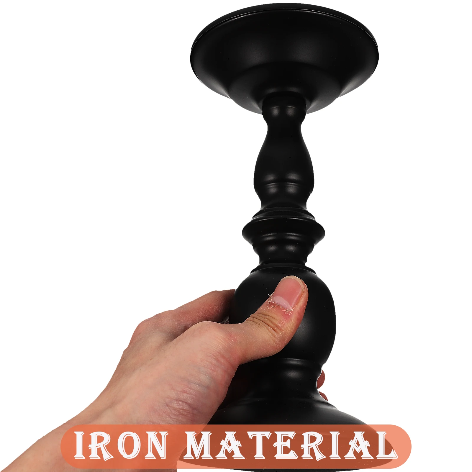 

2 Pcs Vintage Candlestick Home Decor Holder Iron Craft Decorations Creative Candleholder Desktop