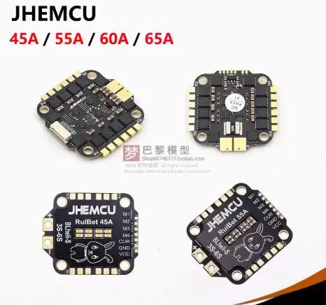 JHEMCU RuiBet 45A 55A 60A 65A 3-6S Dshot600 BLHELI_S BLS 4IN1 ESC x4 speed control 30.5MM For FPV Racing  stack geprc