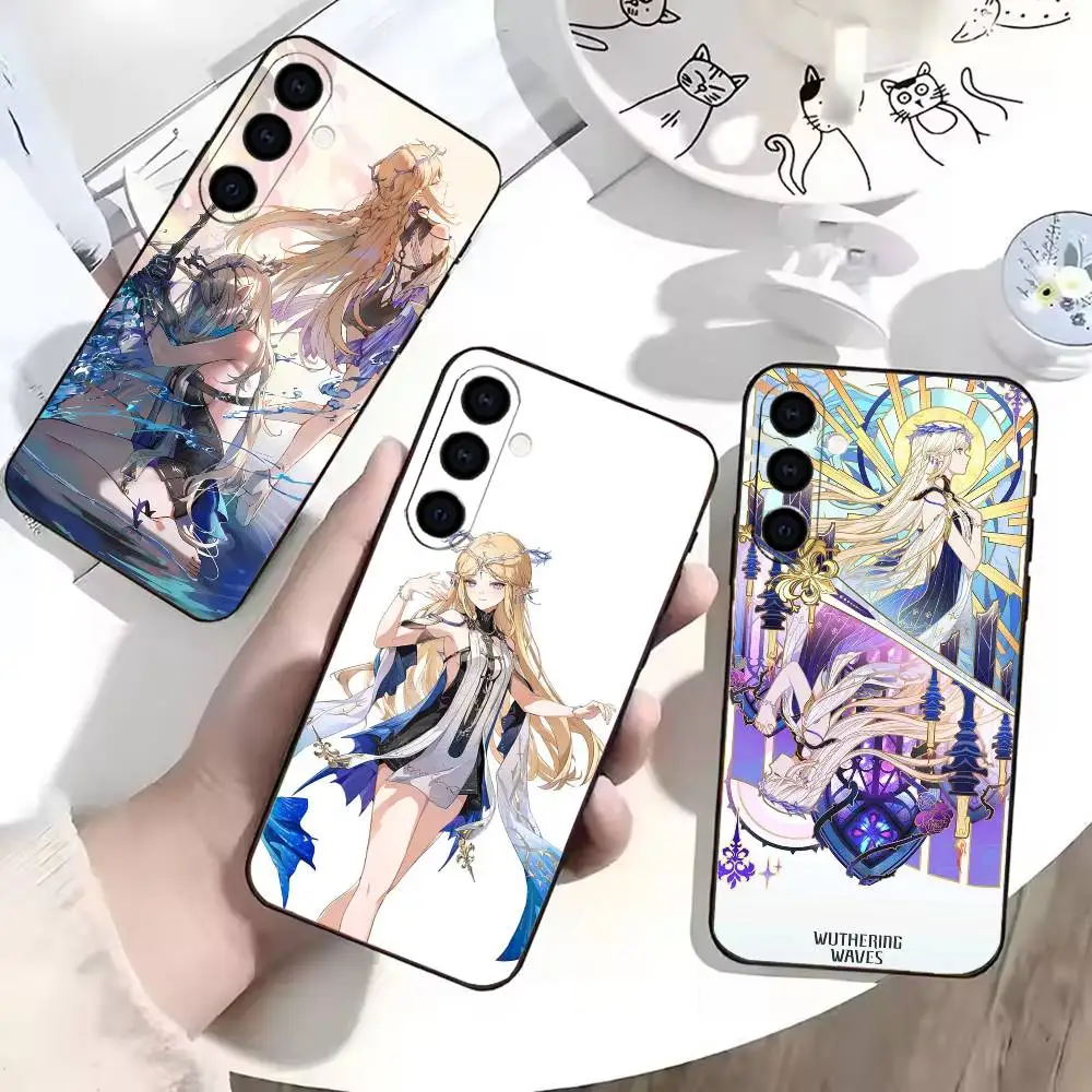 Wuthering Waves Cartethyia  Phone Case Black Silicone Soft For Samsung Galaxy A73,A72,A71,A70,A53,A52,A51