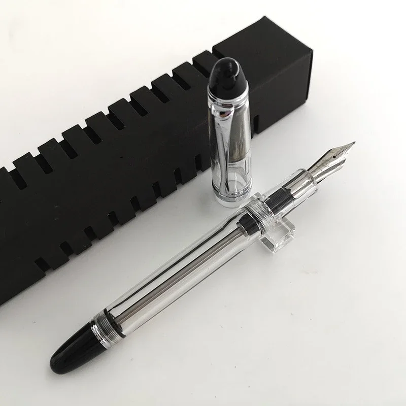 YONGSHENG 699 półprzezroczyste pióro wieczne próżniowe wypełnienie EF 0,38 mm/F 0,5 mm stalówka szkolne materiały biurowe artykuły papiernicze prezent do pisania — zdjęcie produktu 3