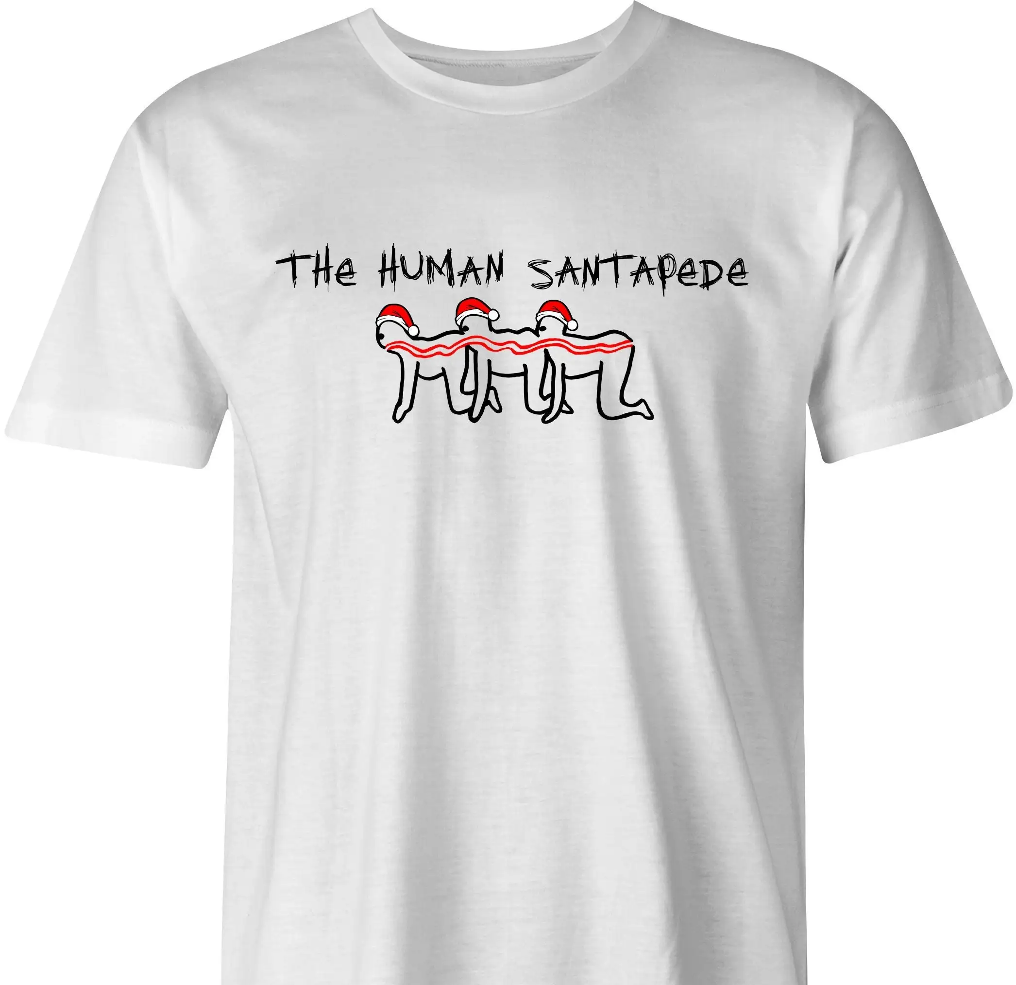 The Human Santapede By Bigbadt T Shirt Com Free Usa Shipping Funny Centipede Parody Hilarious Santa Christmas