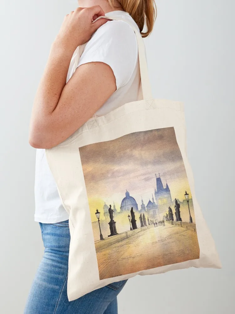 

Charles Bridge Prague - Evening Strollers Tote Bag cloth bag woman shopping cart bags Women's tote bag handbag