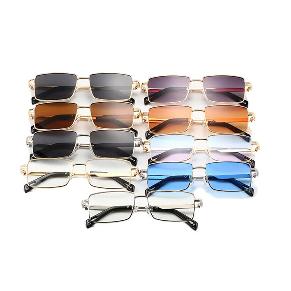 DDDLONG Retro Fashion Square Sunglasses Women Men Metal Sun Glasses Classic Vintage UV400 Outdoor Shadow Oculos De Sol D465