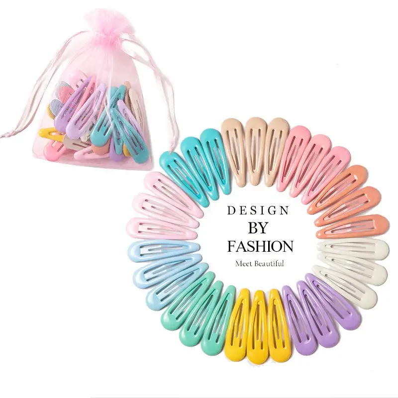 10/20/24/40 Pcs Fashion Hair Clips for Women Girls Kawaii Kids Snap Barrettes Candy Color Hair Pins Clip for Hair Accessories