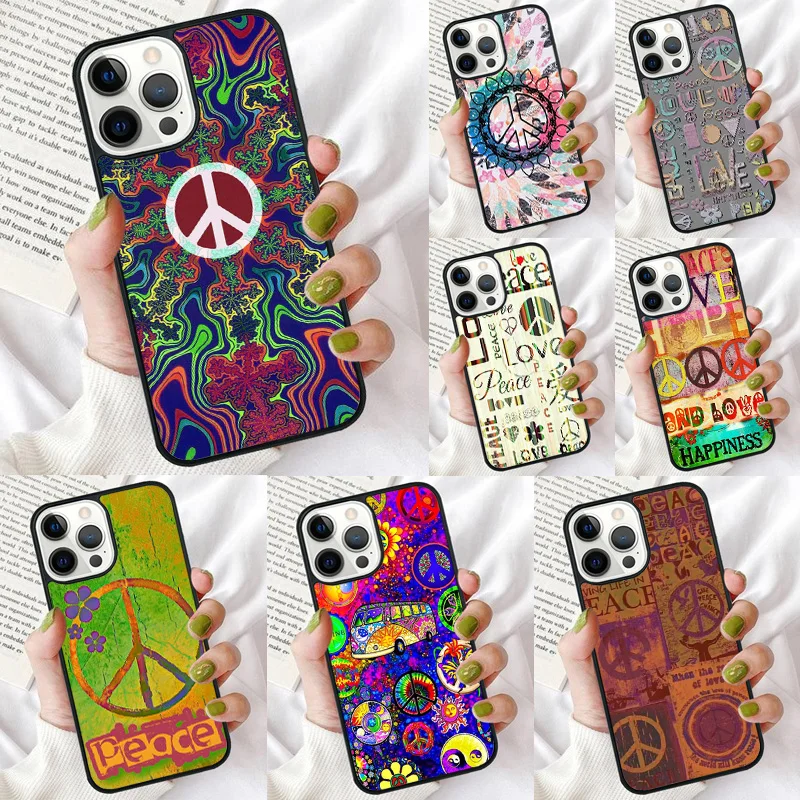 Hippy Hippie Psychedelic Art Peace Phone Case for iPhone 16 15 14 12 13 mini PLUS X XS XR 11 PRO MAX Back Cover