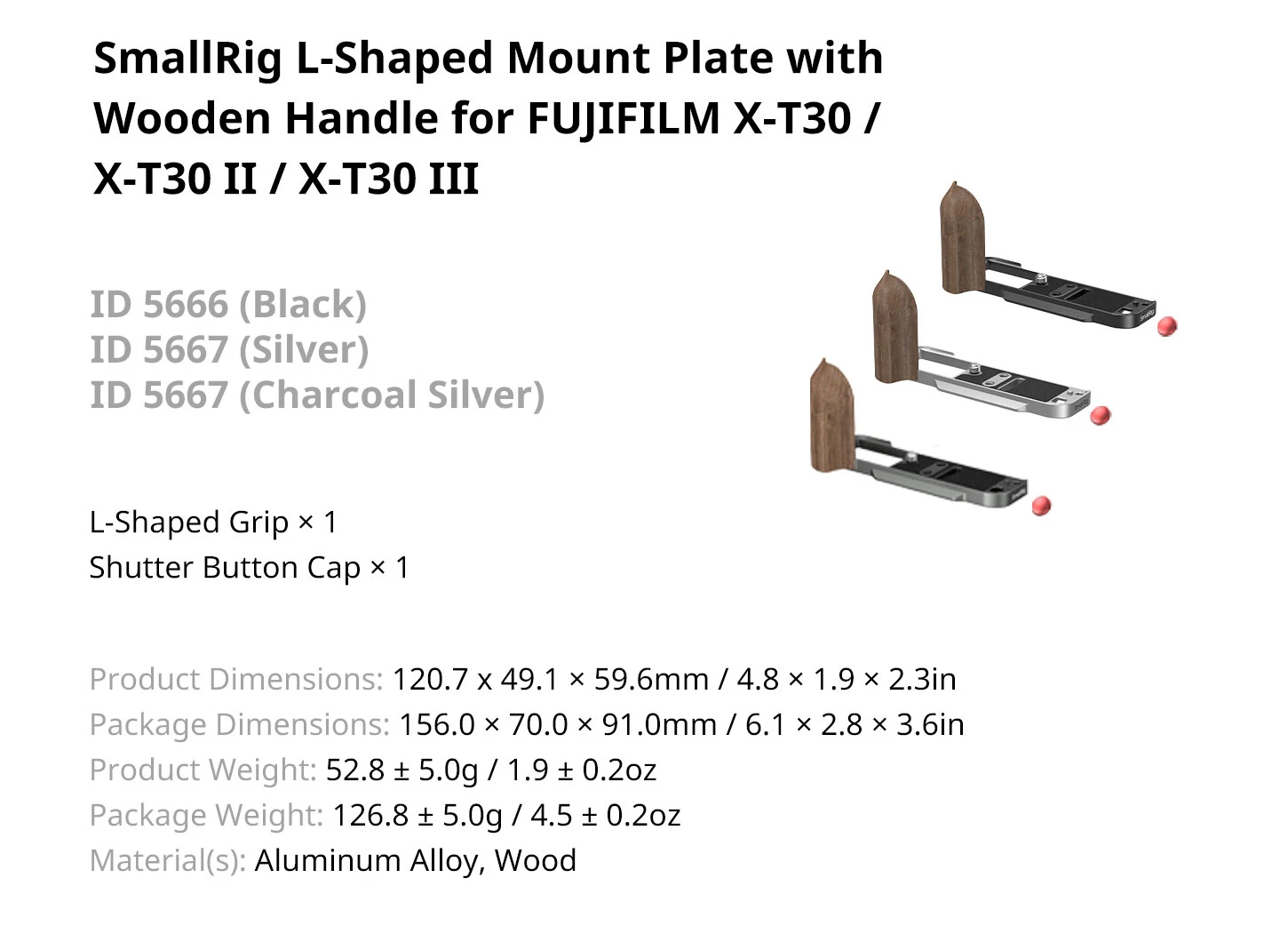 SmallRig X-T30 II L-förmige Montageplatte mit Silikongriff für FUJIFILM X-T30 / X-T30 II / X-T30 III, mit Verschlussknopfkappe 5664 – Detail 20