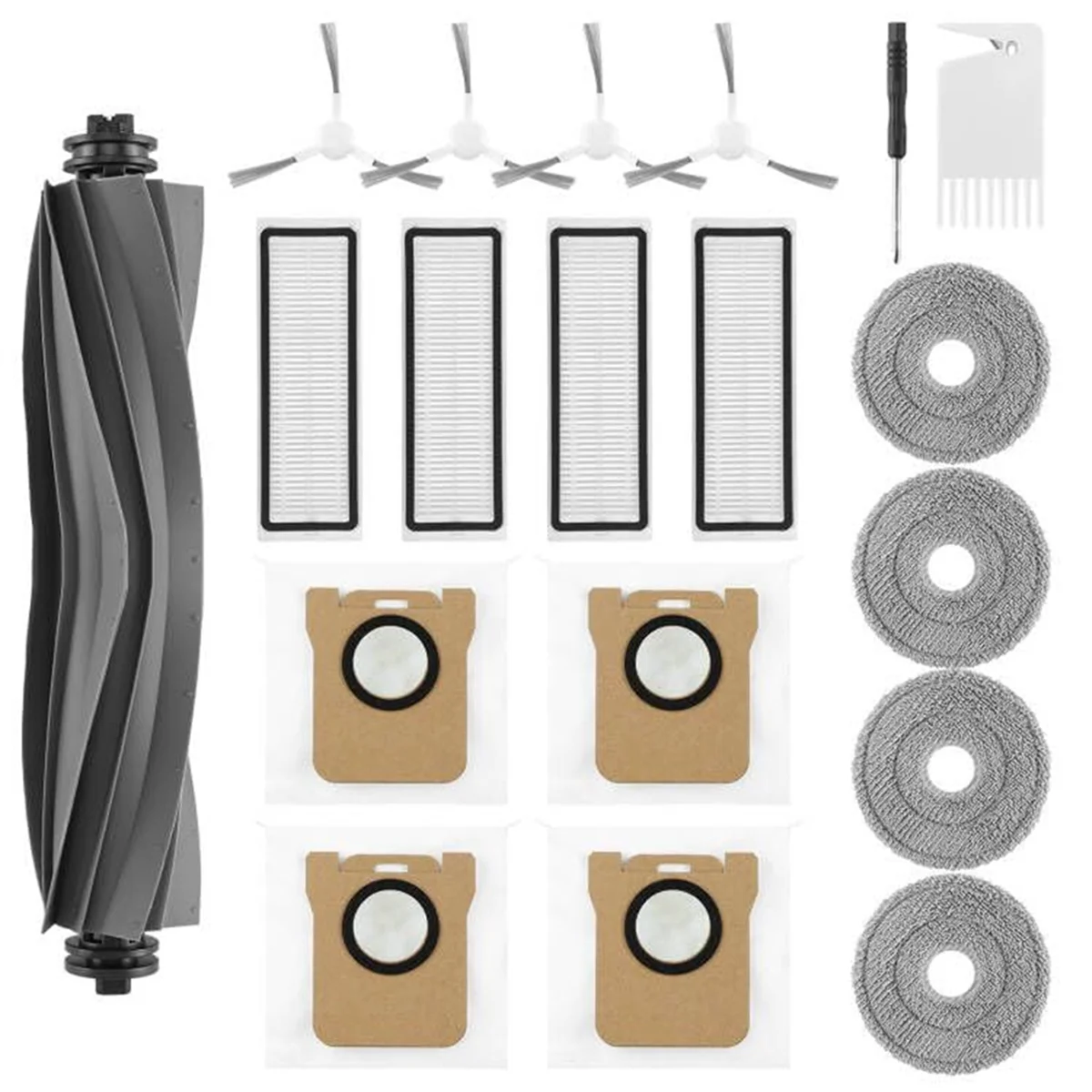 Kit de accesorios para Robot aspirador Dreame L10S Ultra /L10 Ultra, cepillo lateral principal, filtros HEPA, almohadillas para mopa, bolsas de polvo