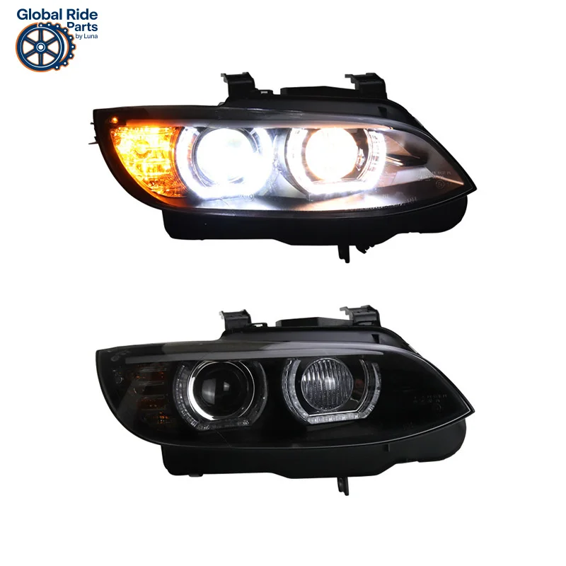 

Подходит для BMW E92 в сборе 330 335 M3, модифицированная светодиодная ксеноновая фара с линзой «ангельские глазки»