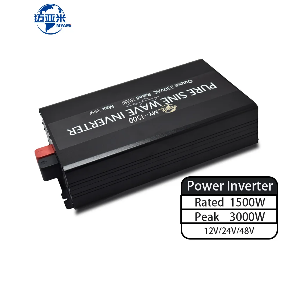 

MYAMi New 12V 24V 48V 60V 72V DC TO 110VAC 220VAC 1500W Micro Power Inverter Pure Sine Wave Inverter Solar Car Inverters