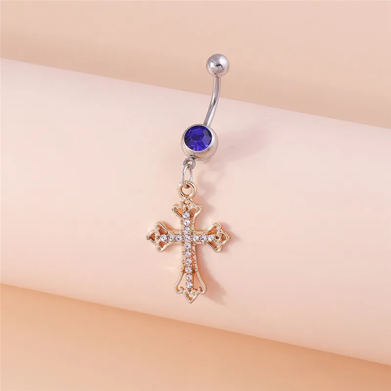 Aihua Gothic Cross Body Piercing Bauchnabel Ring für Frau sexy Körpers chmuck chirurgischen Stahl Nabel Ring – Detail 5