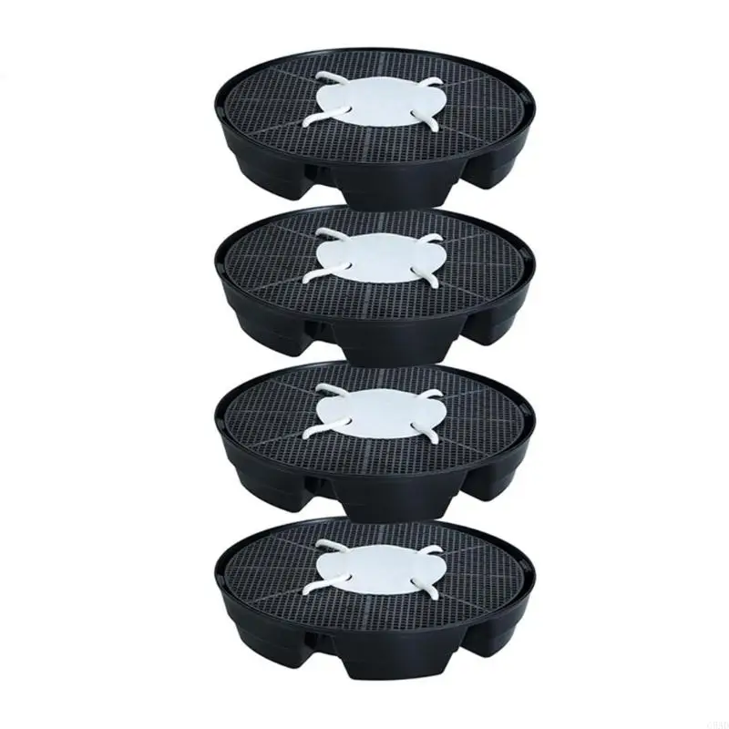 

Pack of 4 Plant Trays Drainage System Fabric Pot Base for Indoor Use C5AD