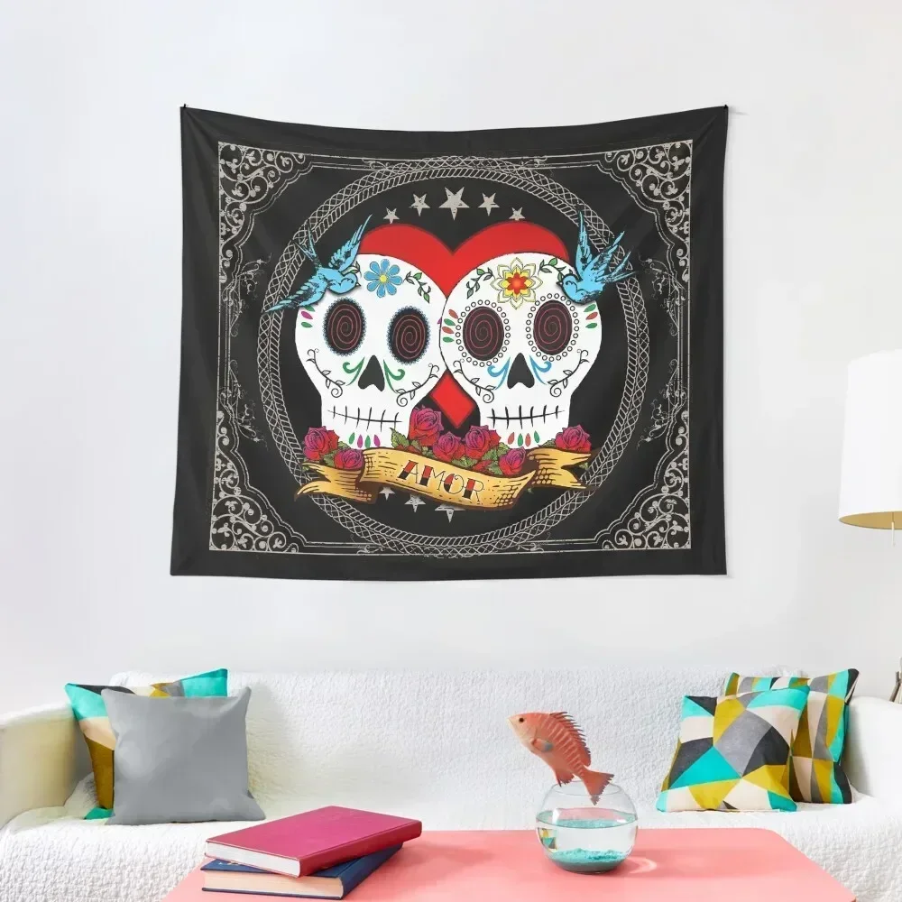 

Love Skulls Tapestry Home Supplies Decorative Wall Murals Decoration For Bedroom Tapestry