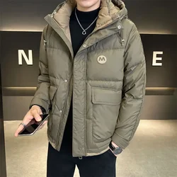 Piumino da uomo Canada giacca invernale calda spessa con cappuccio Bomber militare cappotto con cerniera giacca a vento antivento piumino allentato