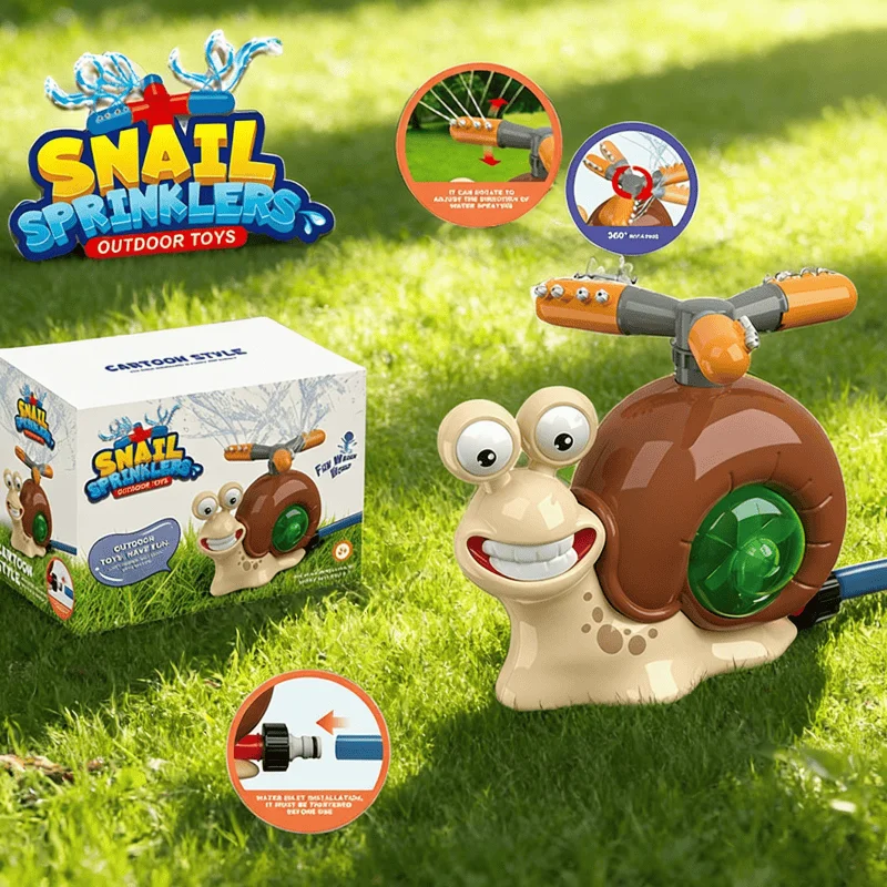 Zabawka w kształcie ślimaka zraszającego wodą, kołyszący się i obrotowy zraszacz dla dzieci, do ogrodu, na trawnik, basen, letnie zabawy na świeżym powietrzu, rozrywka z rozpylaniem wody.