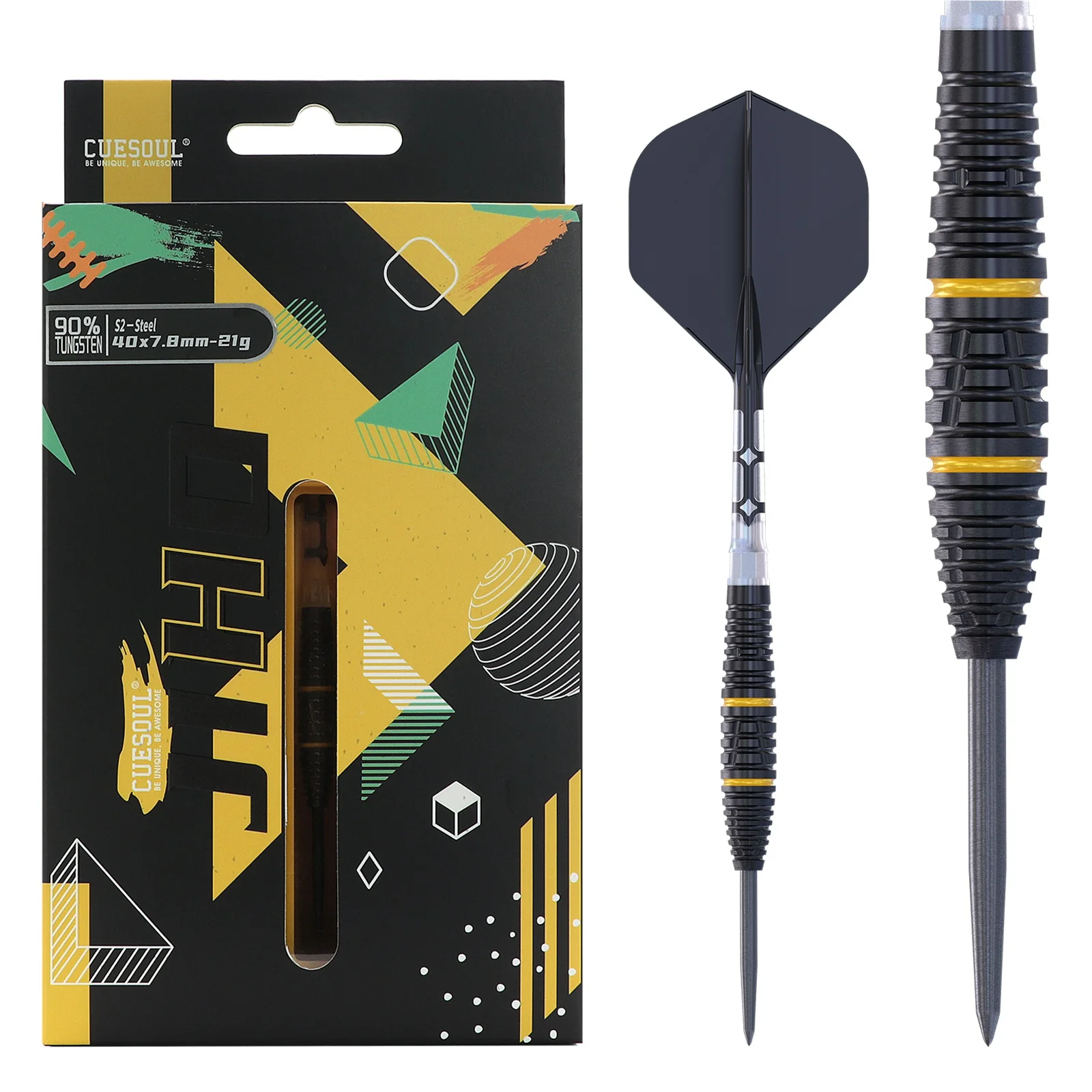 

CUESOUL JIHO S2 21/22g Steel Tip 90% Tungsten Dart Set with Titanium Coated