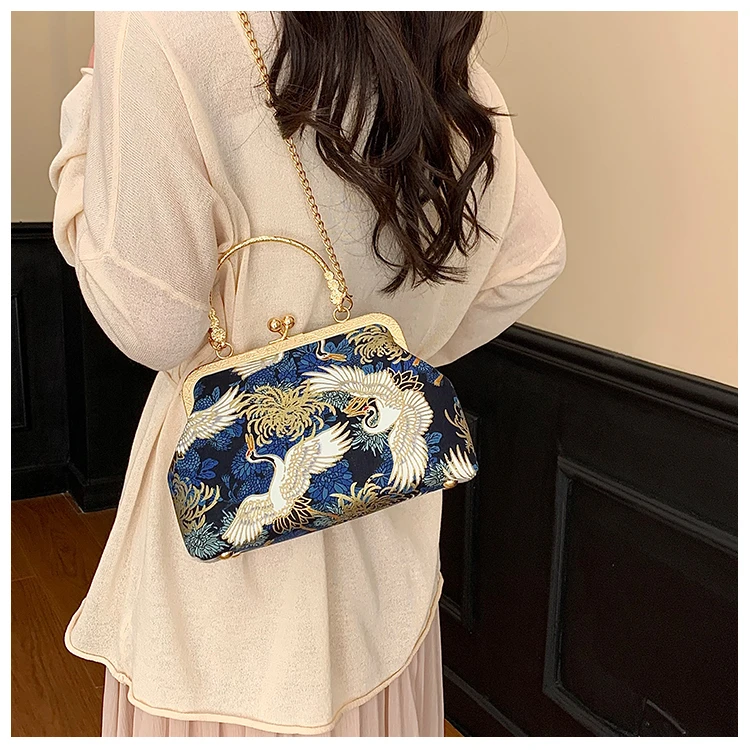 Silk Embroidery Crossbody Bag Patchwork National Style 2025 Hot Sale Bags for Women Hasp Simple Fashion Women's Handbags