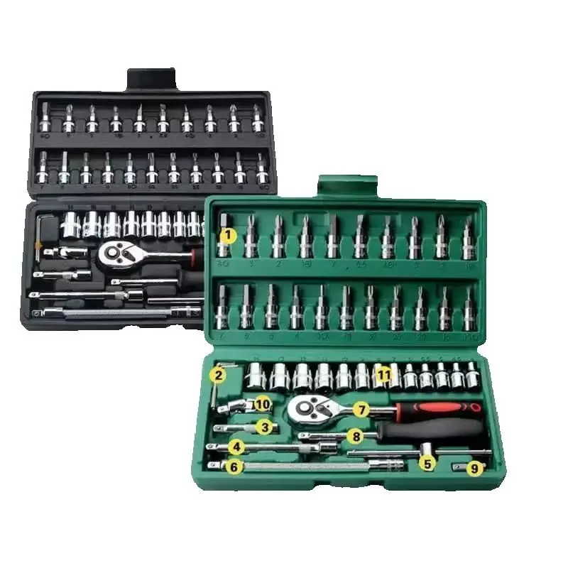 

46-Piece Combination Xiaofei Sleeve Car Repair Household Multifunctional Fast Ratchet Wrench Box