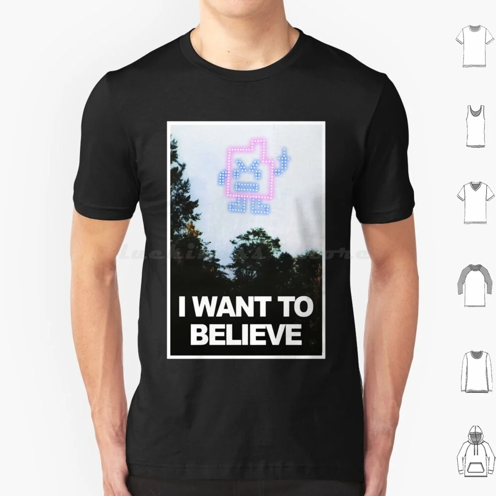 I Want To Believe In Mooninites T Shirt Big Size 100% Cotton Aqua Teen Hunger Force Athf Frylock Master Shake Meatwad Adult