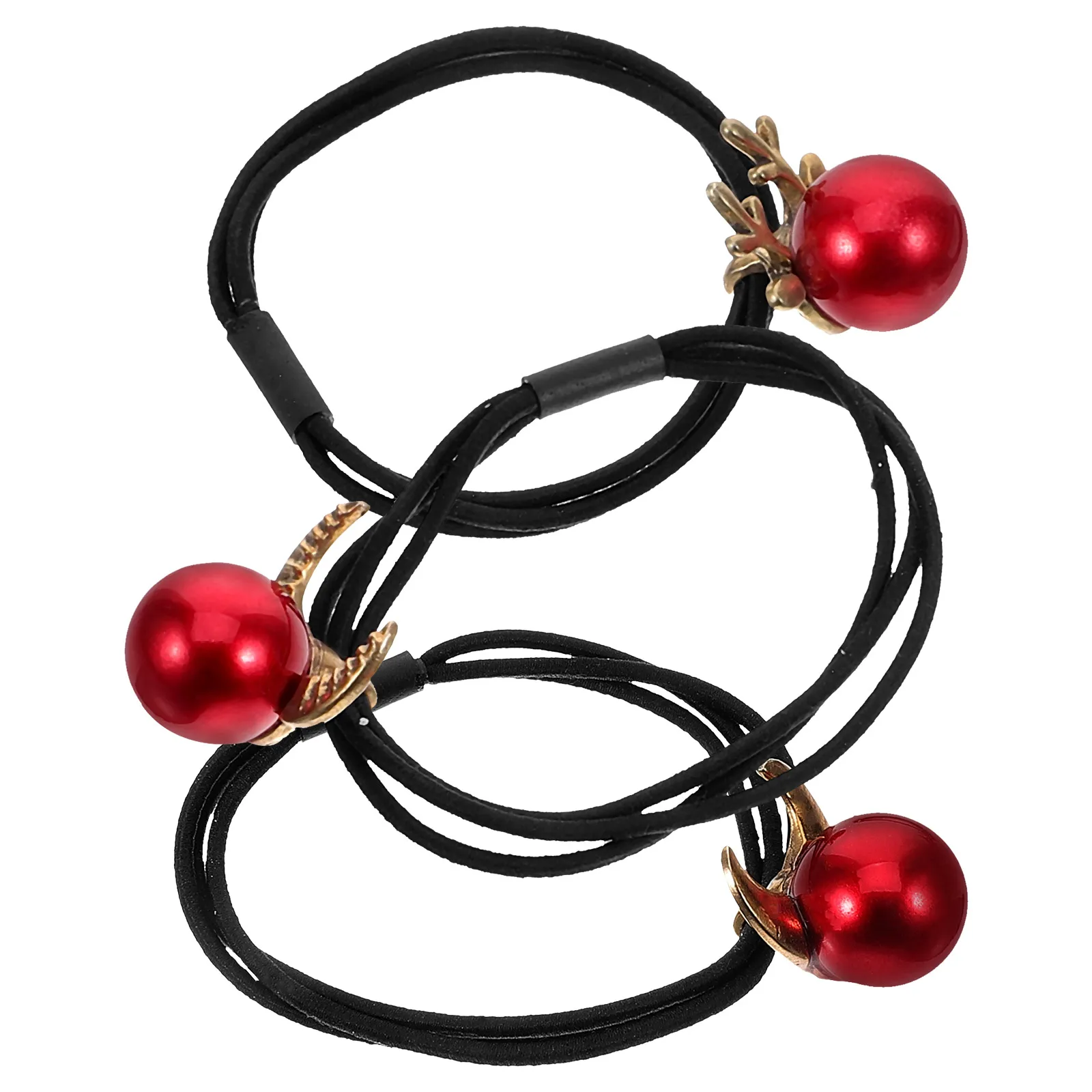 

3 Pcs Retro Cow Horn Hairbands Elastic Bracelets Cute Deer Antler Headbands Ponytail Holders Thin Hair Accessories Women Hair