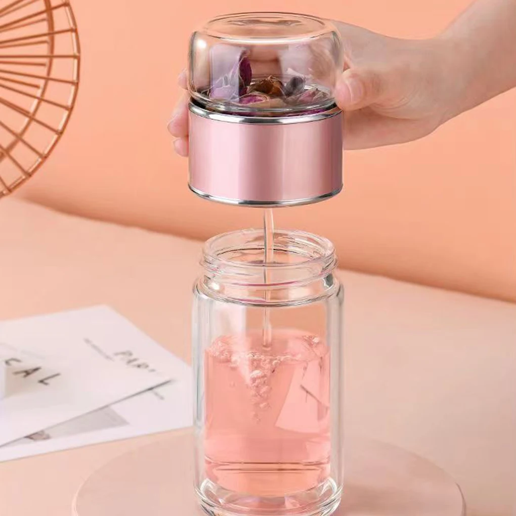 500ML Tea Water Bottle High Borosilicate Glass Double Layer Tea Water Cup Infuser Tumbler Drinkware Water Bottle With Tea Filter