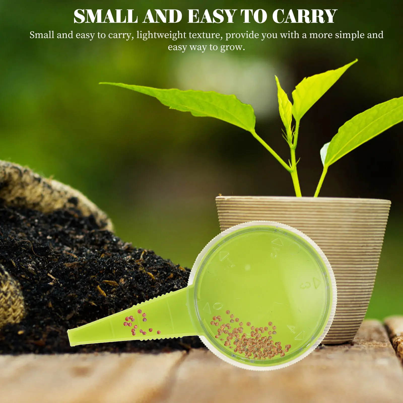 6Pcs Sowing Dispenser Set Premium Plastic Handheld Garden Seeder with 5 Adjustable Outlet Sizes for All Seeds Portable Gardening