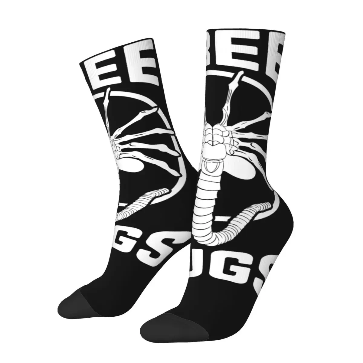 Harajuku Unisex Socks Free Hugs Product Soft Xenomorph Sport Dress Socks All Season