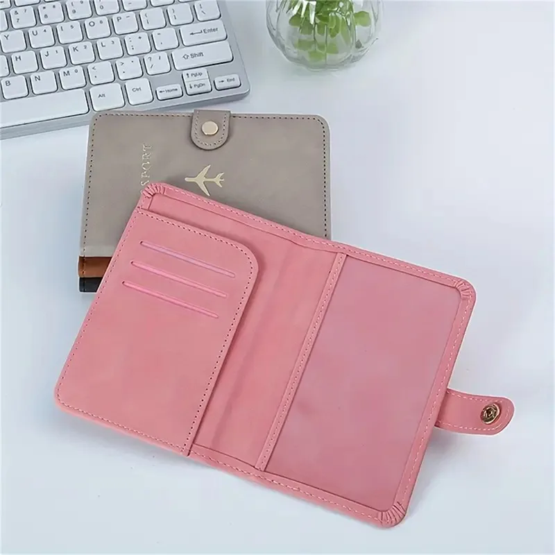 

Leather Passport Holder Covers Case Waterproof Travel Credit Card Wallet Cute Passport Book for Women/Men Buckle Passport Cover
